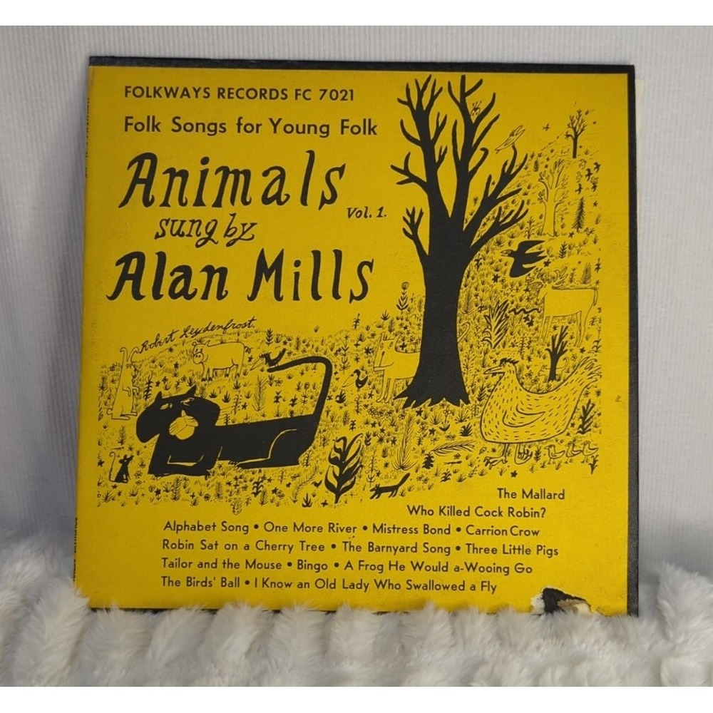 Folkways Records Alan Mills "Animals" Vol 1 33 RPM Album In Original Sleeve